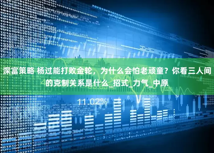 深富策略 杨过能打败金轮，为什么会怕老顽童？你看三人间的克制关系是什么_招式_力气_中原